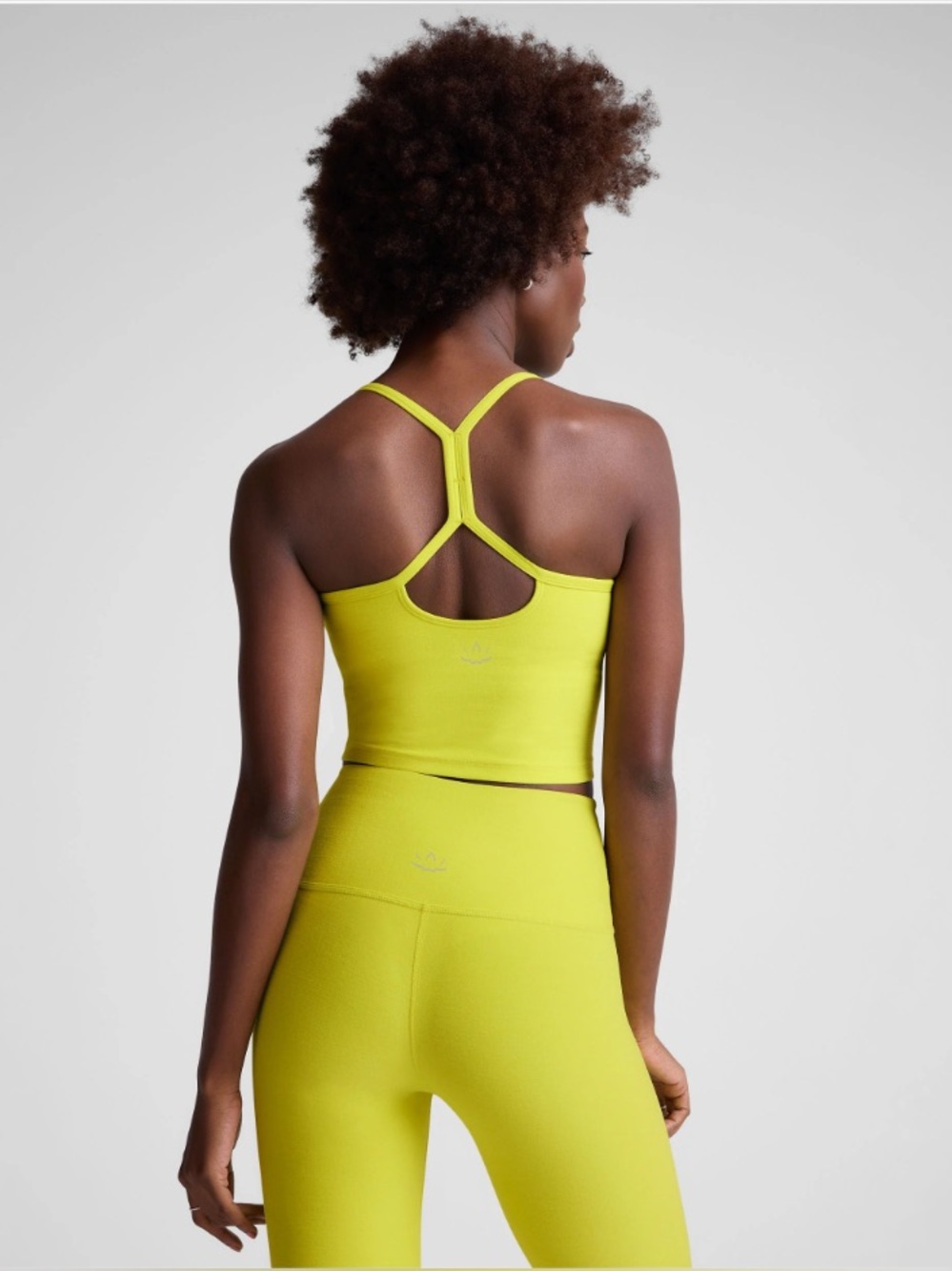 Beyond Yoga Spacedye Slim Racerback Cropped Tank in Citrus Pop Heather L